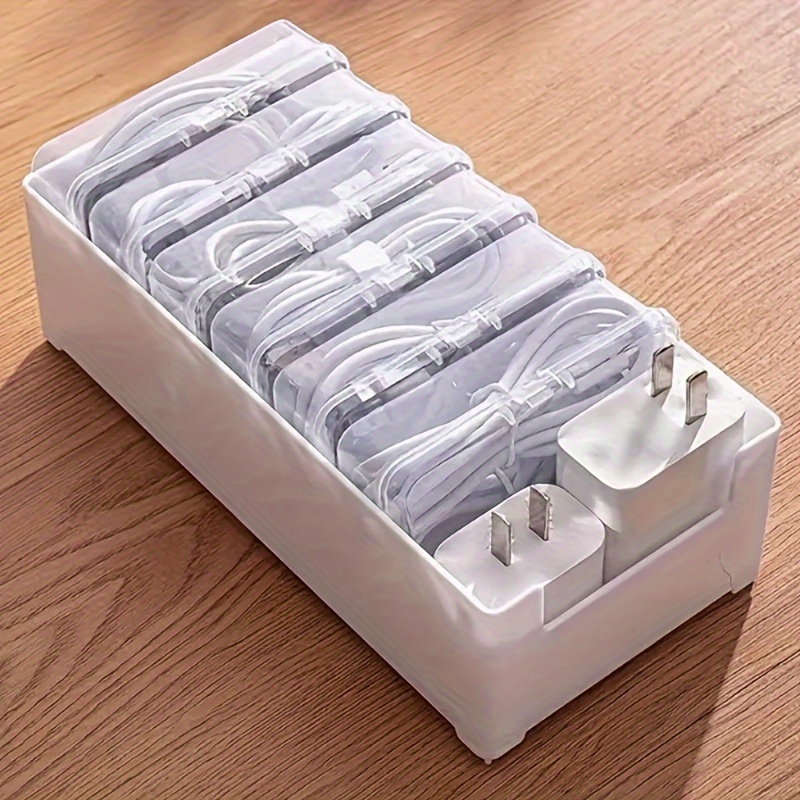 Data Cable Storage Box Desktop Multifunctional Earphones - Temu