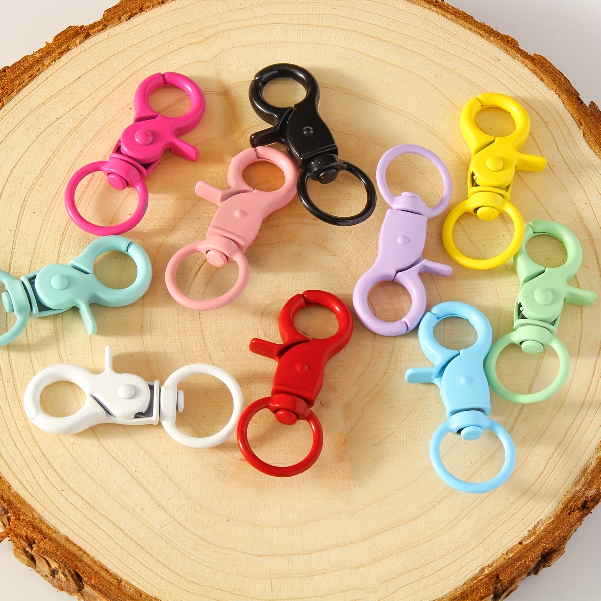 

10pcs Candy-colored Alloy Clasps For , Keychains & Bag Charms - Pliers Accessories, Lobster Clasps For Jewelry Making