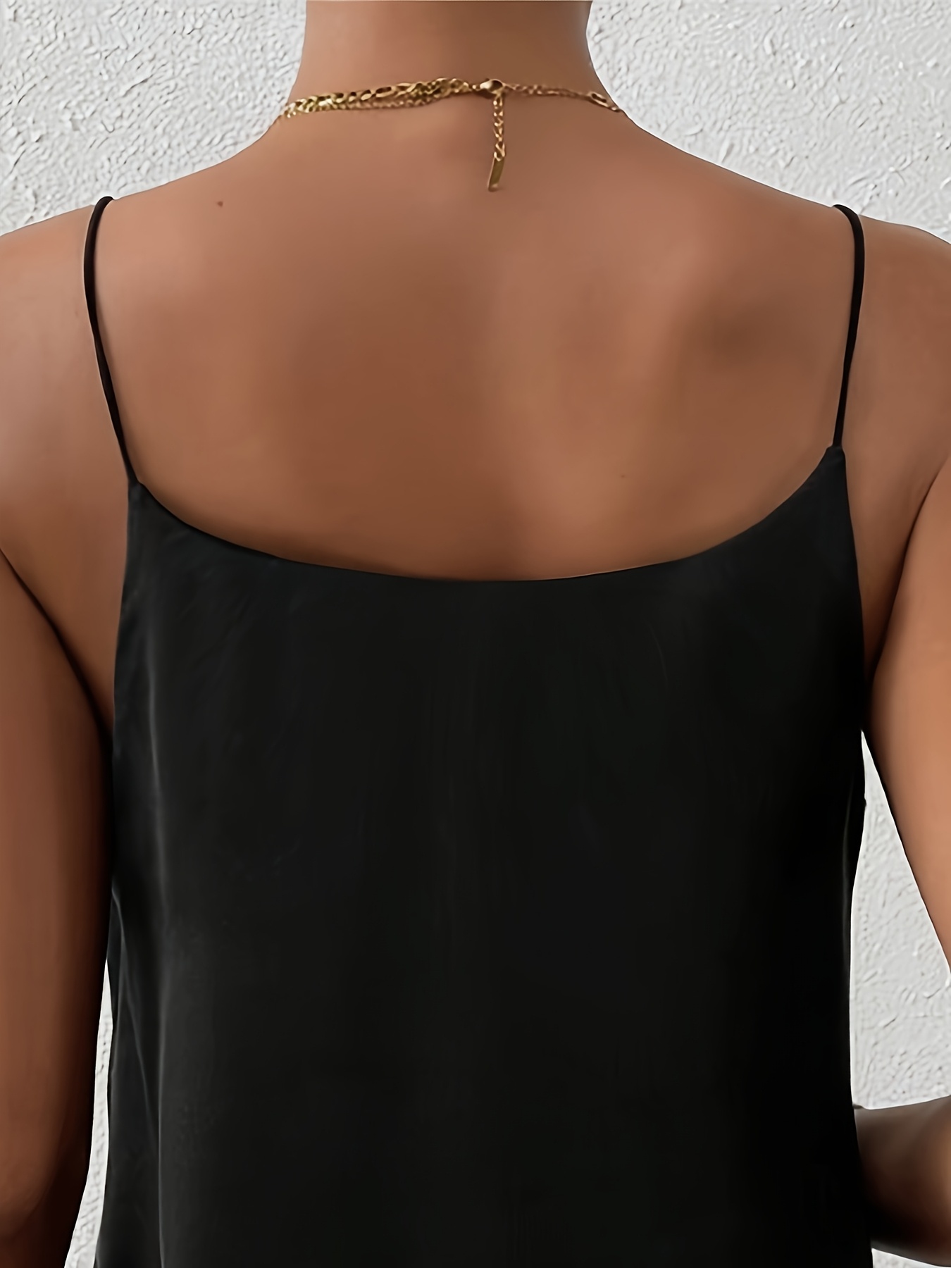 1pc Elegant Off-Shoulder Sleeveless Blouse for Women - Chic White Satin Summer Top with Deep V-Neck, Perfect for Layering or Standalone Outfits, Versatile Fashion | Elegant Offshoulder | Satin Finish