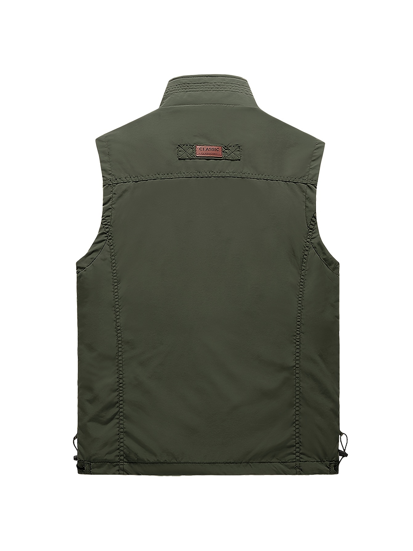 Zipper Pockets Cargo Vest Men's Casual Outwear Stand Collar - Temu