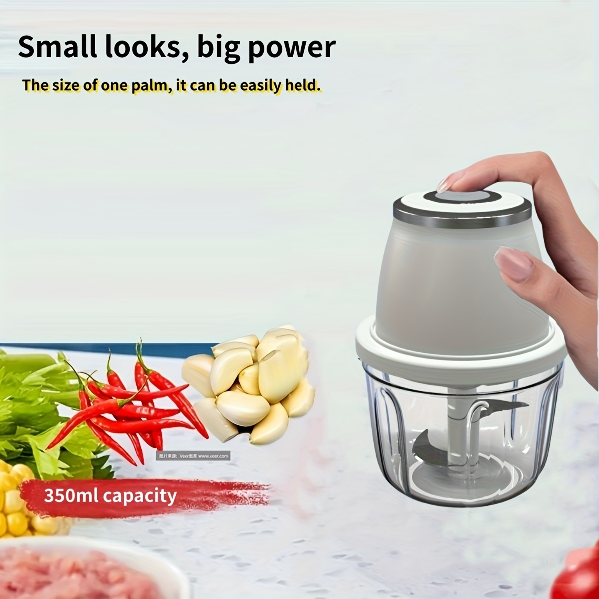 electric mini garlic mincer 350ml usb vegetable onion chopper portable small food processor for ginger chili vegetables meat mini kitchen appliances that are   gift   Product details 2