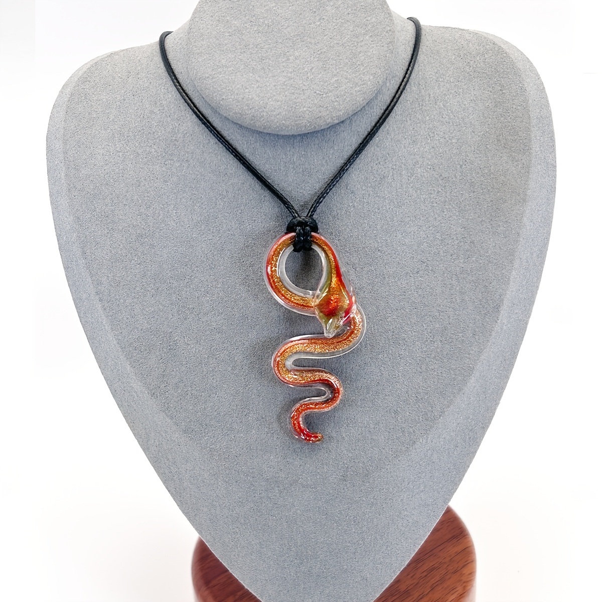 2pcs Enchanting Glass Snake Pendants, Unique Ornaments