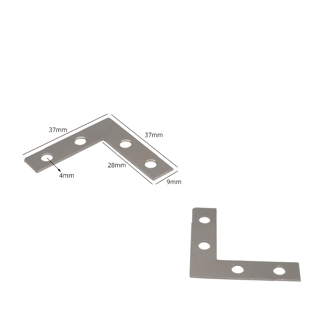 TEMU 18pcs Set Of Silvery L-shaped Corner Brackets, Small Decorative Stainless Steel Brackets, Suitable For Wood, Metal Bracket Corners, Connecting