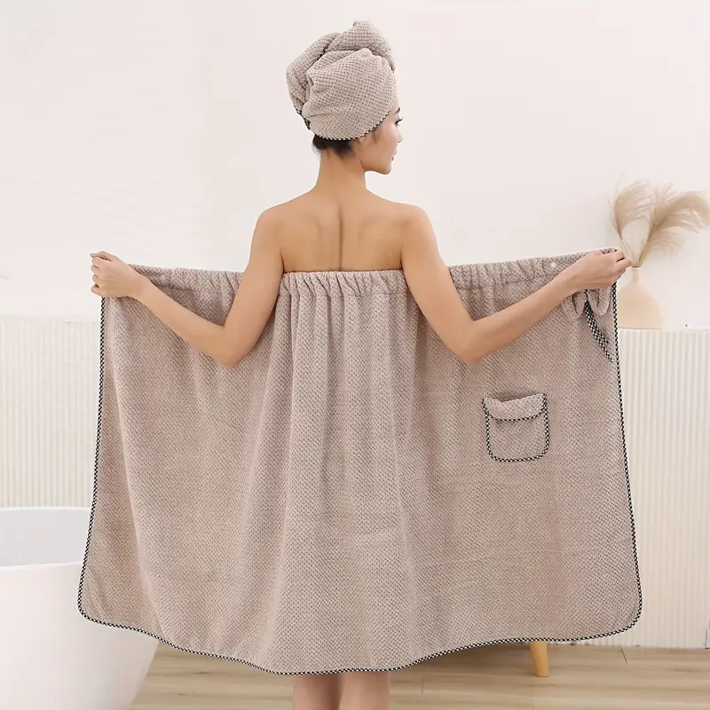 Gonna Asciugamano Sauna Donna - Kilt Spiaggia E Spa Con Tasche - Microfibra Assorbente 80x140 Cm - Foto 11