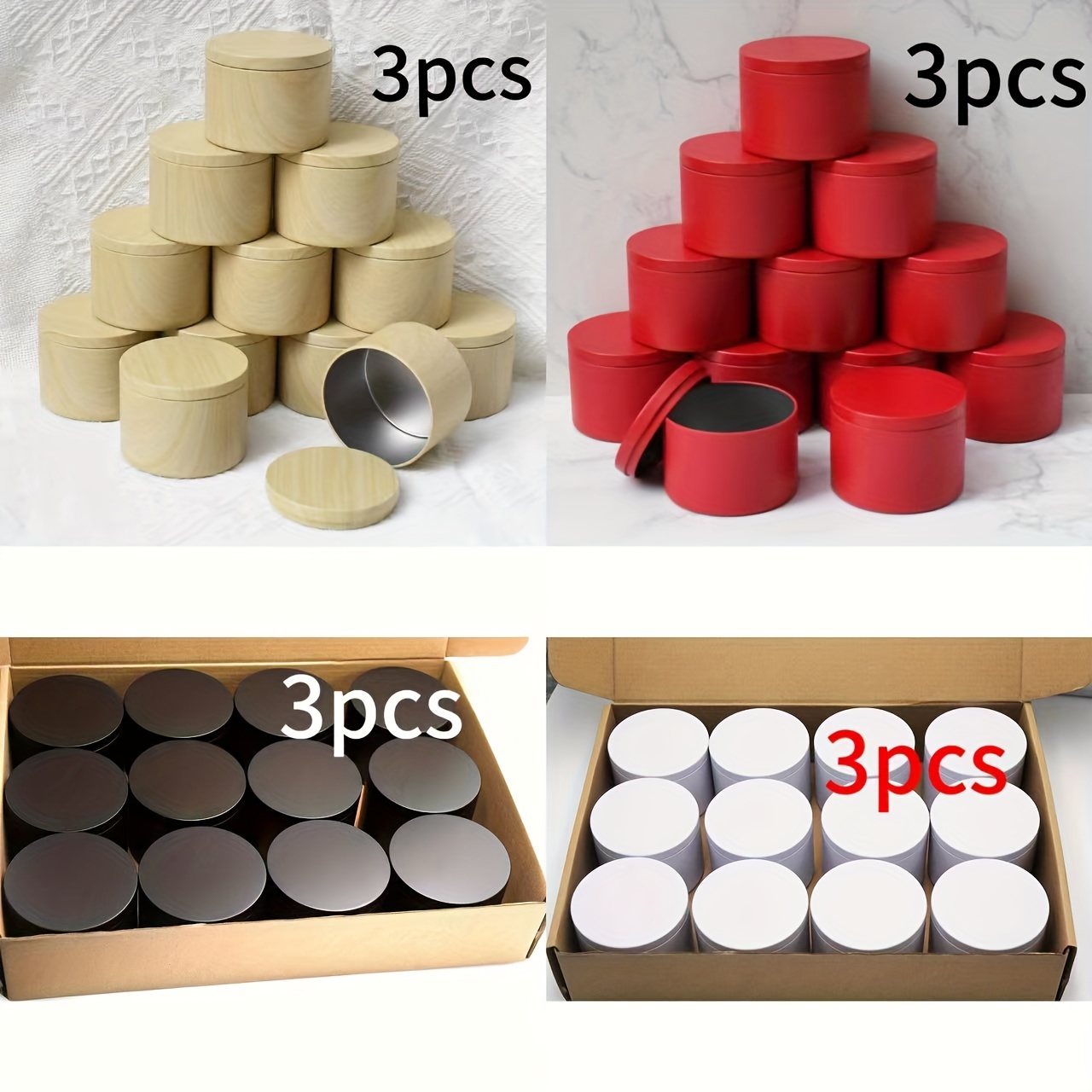 

12 pièces Ensemble de pots à bougie mates mélangés avec des couvercles - Récipients en métal de 8 oz pour la fabrication de bougies, le stockage et les cadeaux de fête