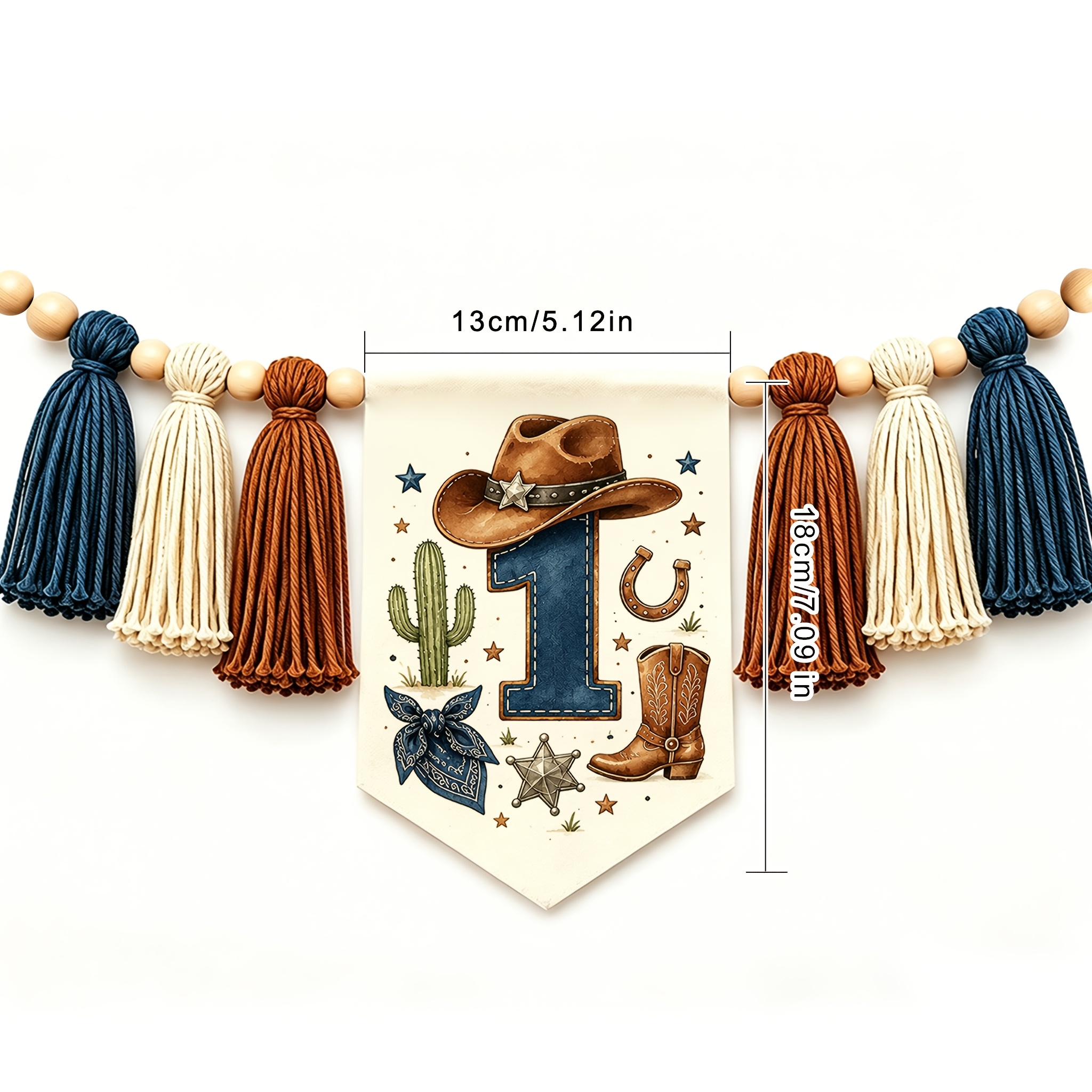 TEMU Bannière de chaise haute 1er anniversaire Cowboy, Décoration de fête sur le thème " " pour garçon, Bannière à pour chaise haute de 1er