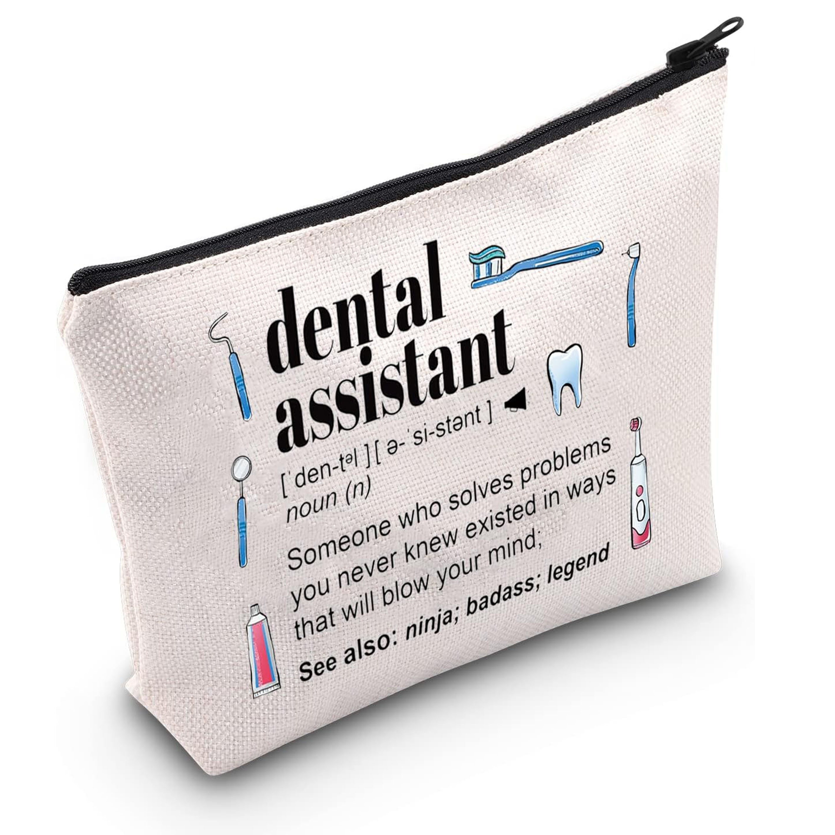 

Canvas Toiletry Bag - Casual Style, Lightweight And Foldable With Zipper Closure, Hand Wash, Multi-function Cosmetic Pouch For Dental Professionals