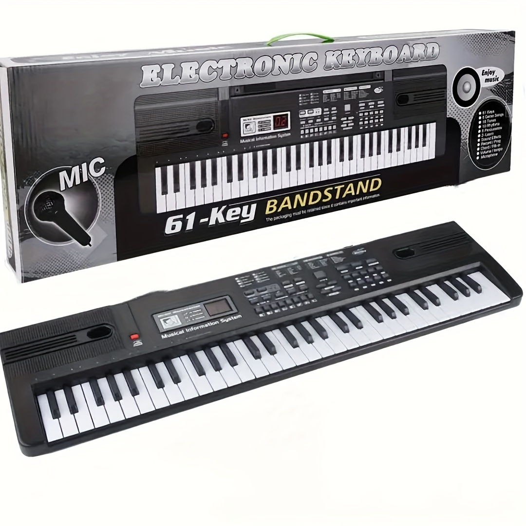 rizkiz 電子キーボード 61鍵盤 スリムタイプ 初心者 電子ピアノ - 鍵盤楽器