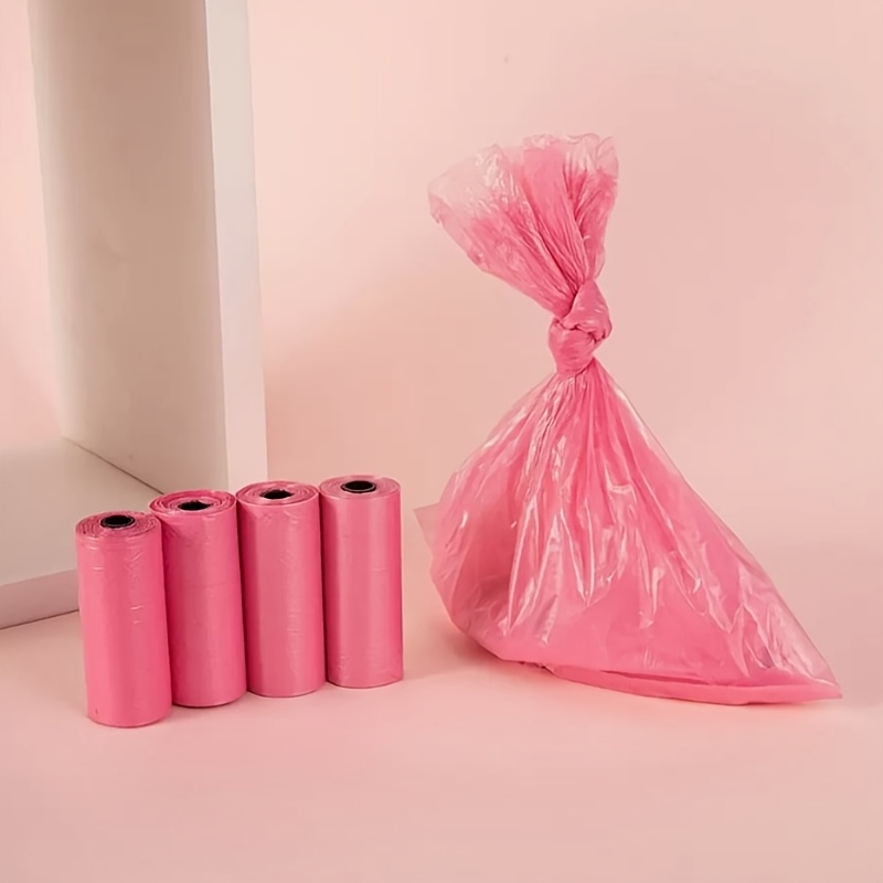 5 rolls solid color dog waste bags total 75pcs pet trash bags portable and easy to clean   30x22cm Product details 3