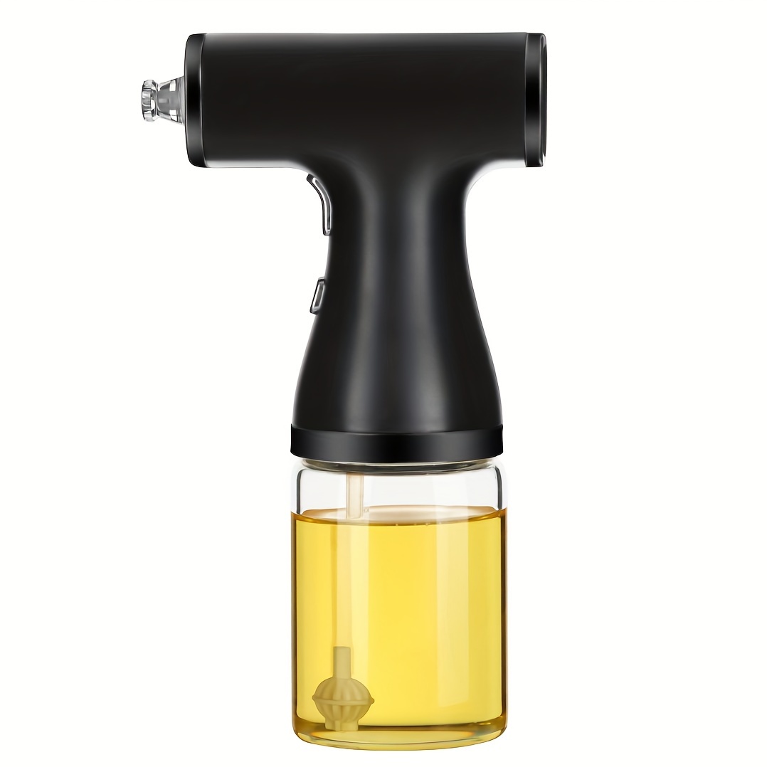 usb rechargeable 200ml olive oil sprayer portable glass kitchen bottle with led lighting dual spray   for cooking air fryer salad bbq electric salad dressing