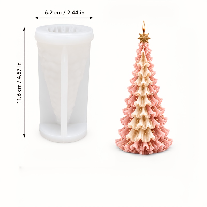 TEMU Resin Silicone Molds, 3d Christmas Tree Candle Silicone Molds, Reusable And Easy-to-demold Molds, Used For Scented Candle Making, Resin Crafts,