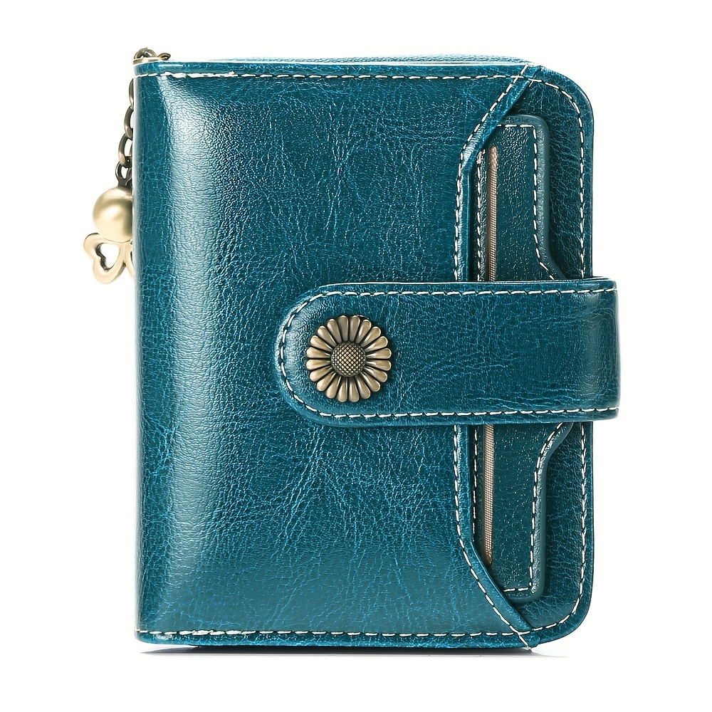 E-shop Damen Geldbörse, RFID Schutz, Kleine Geldbörse, Mehrfach Fächer, Handtasche, Münzfach für Damen, Leder Geldbörse für Damen