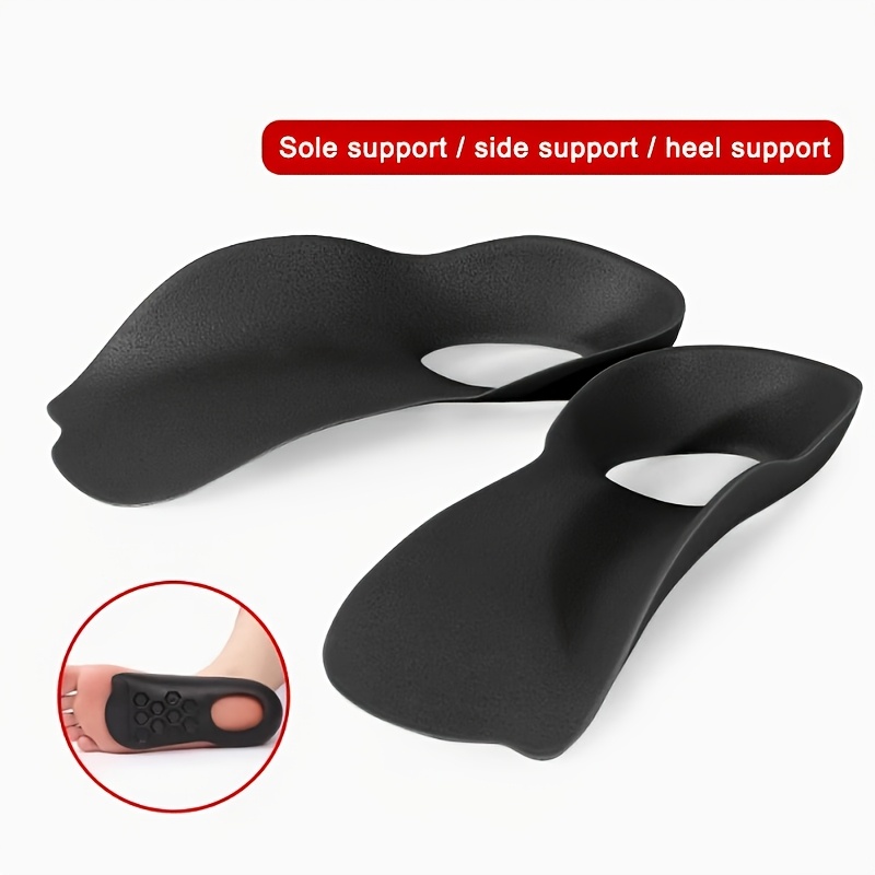 1 Pair Arch Support Insoles, Thickened Shock Absorption Heel And Toe Anti-slip Pads, Suitable For Flat Feet And Fallen Arches, Unisex, Sports And Casual Shoes (3-4 Length), , Soft