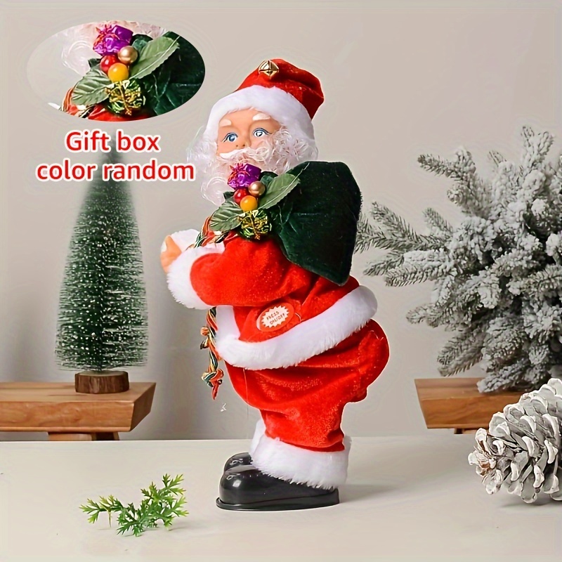 TEMU 1pc Electric Dancing Santa Claus Figurine With Music, Multi-functional Plastic Christmas Statue, Holiday Decor, Battery Operated (3 Aa Batteries