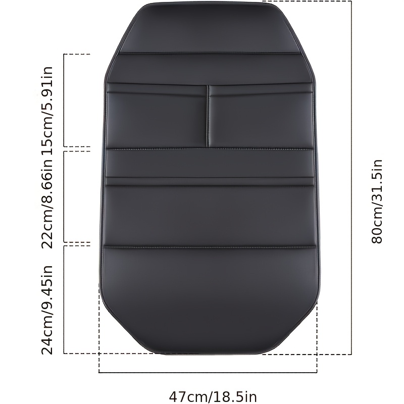 TEMU Premium Pu Leather Car Seat Kick Mat - All-inclusive Rear Storage Organizer, Long Waterproof & Dirt-proof Back Protector