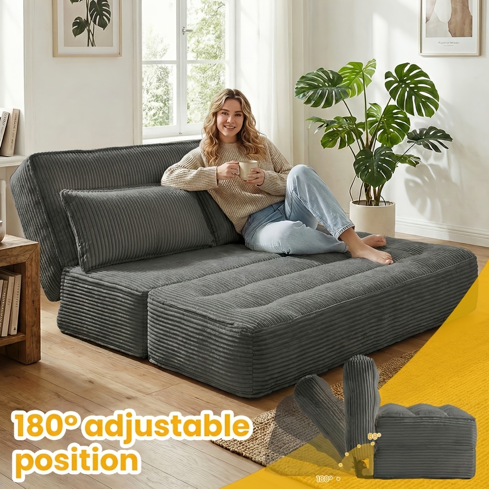 convertible folding sofa bed fixed frame boneless couch - Temu