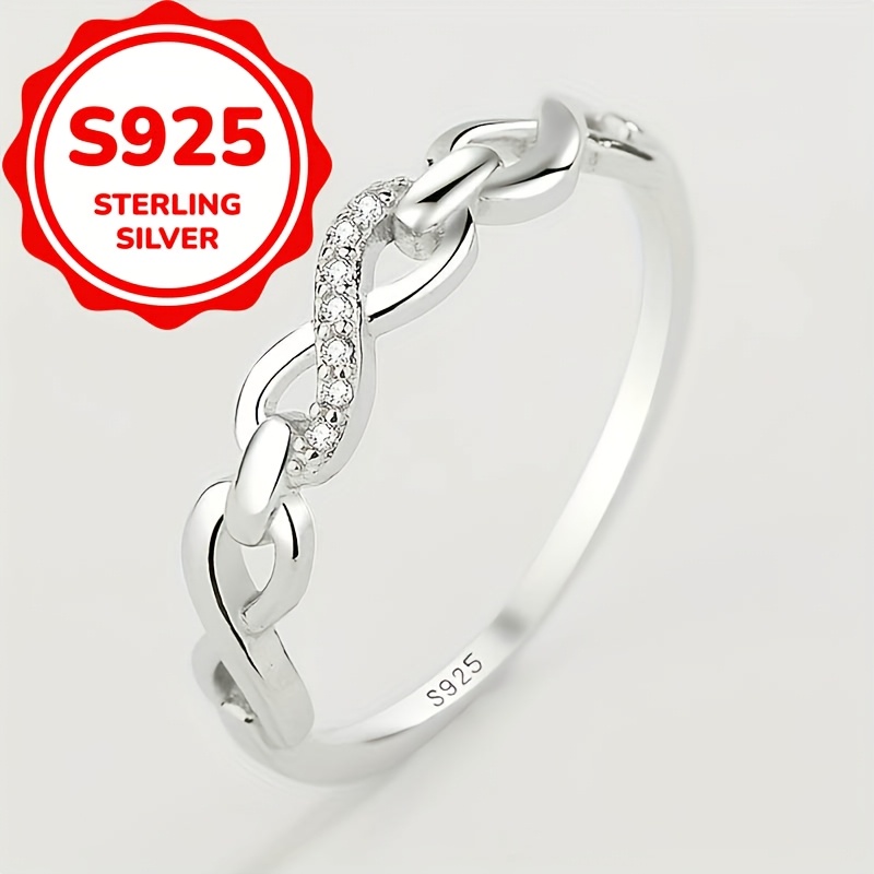 

Classic 925 8 Figure Infinity Wedding Ring Women's Geometric Valentine's Day Gift Jewelry