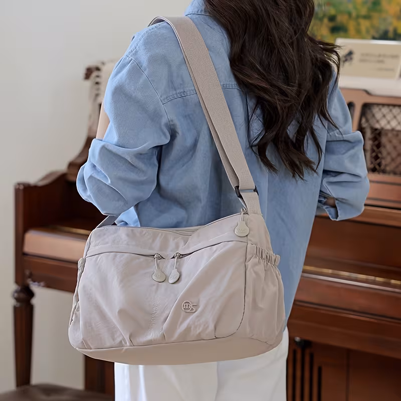 womens adjustable crossbody shoulder bag durable casual purse with zipper closure black for travel everyday use crossbody purse modern accessory secure zipper closure Product details 8