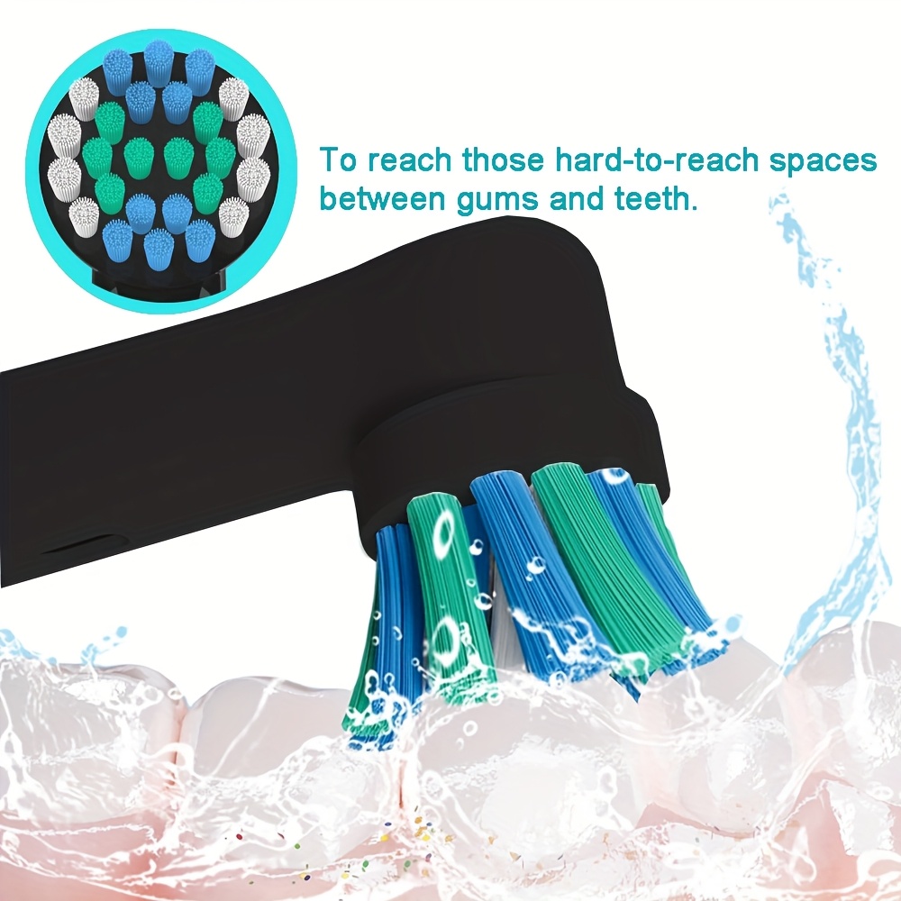 Electric Toothbrush Replacement Heads 8 Pack Replacement Brush Heads/compatible With Oral B Replacement Brush Heads Black And White