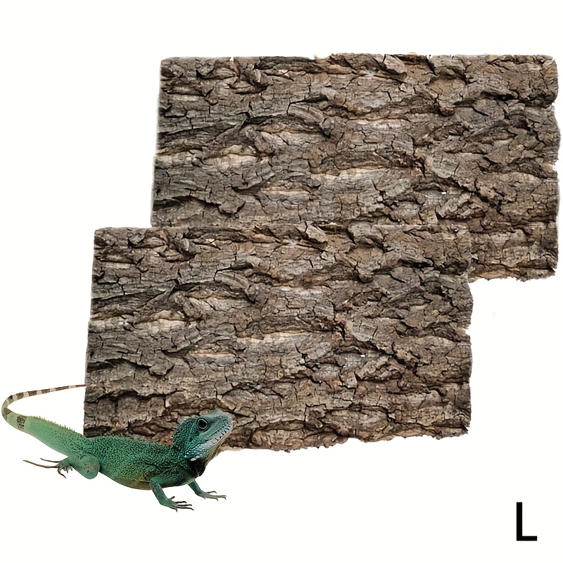 Image of 2pcs Cork Bark, Natural Real Bark, Pet Climbing, Reptile Tree Bark Cork Terrarium Background Reptile Tank Tree Bark Backdrop Habitat Climbing Mat Wall Decor For Lizard Turtle Beard