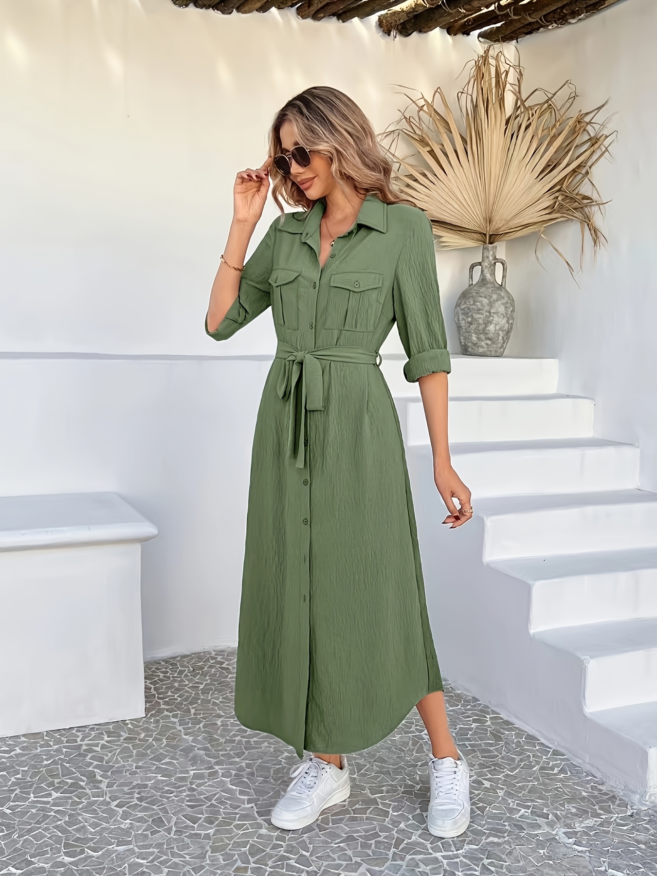green emerald velvet dress Southern Anchors: {olive tie-waist amazon dress} main image 0