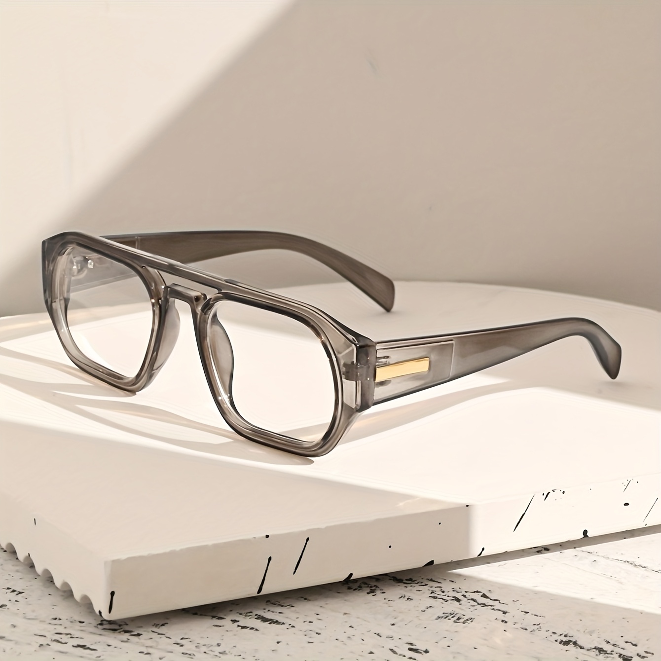 Image of 1-pair Oversized Retro Non- Glasses - Vintage Non Eyewear With Strong Frames, Brown-tinted Non- Lens - Unisex Vintage Glasses For - Everyday &