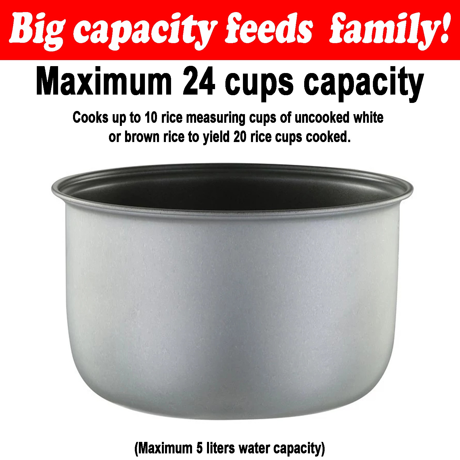 Home Rice Cooker with a Large Capacity of Five Liters, Non-Stick Inner Pot, Classic Design, One-Button Operation, Automatic Keep Warm Function, And European Standard Plug