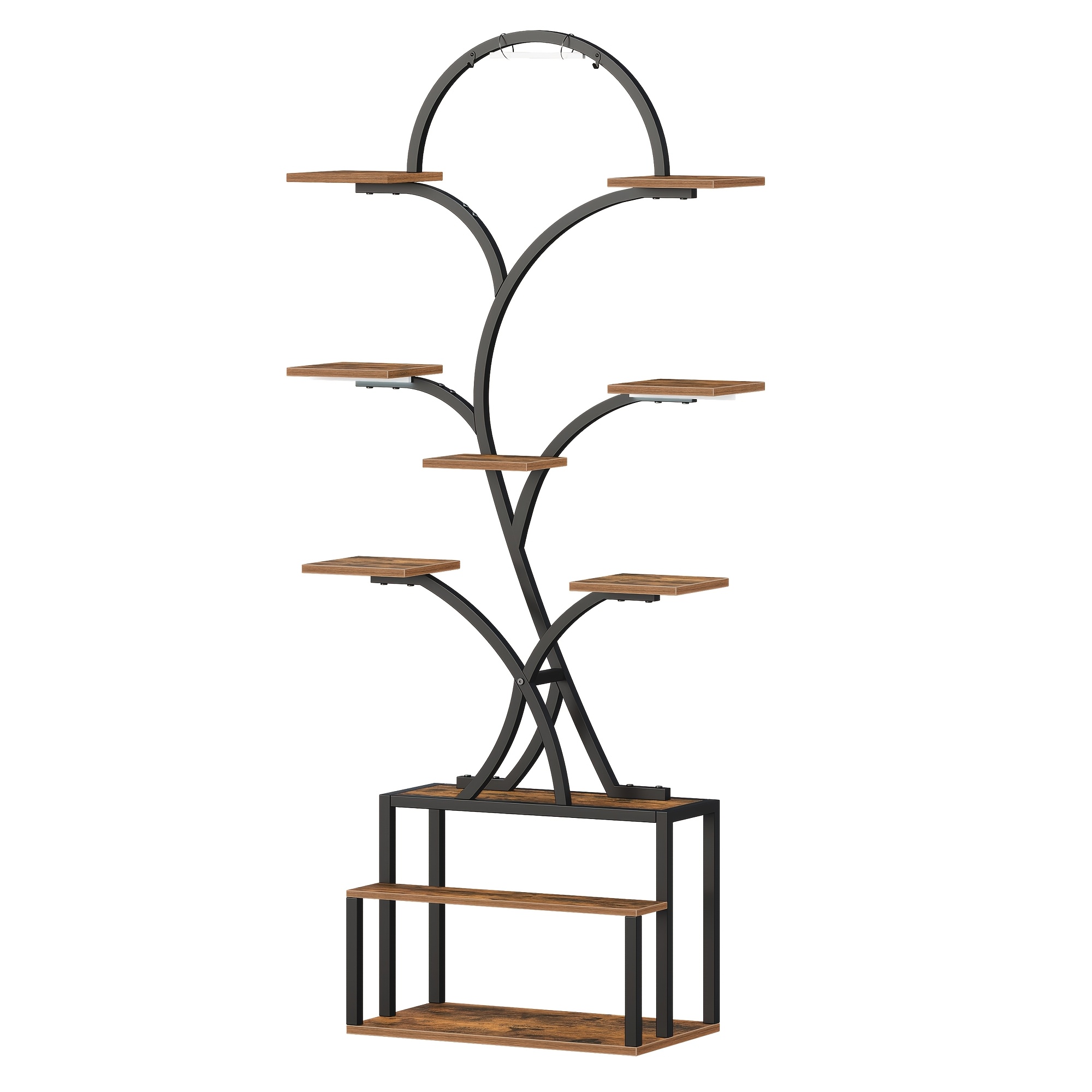 Image of Plant Stand With Lights, Metal And , 10 Tiers, With 3 Led Lights, Suitable For Living Room, , Utility Racks