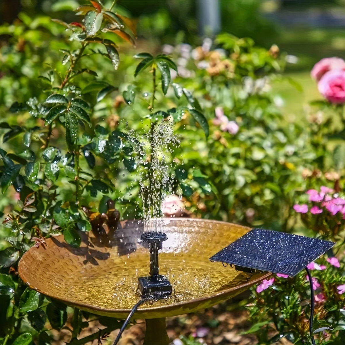 

Solar-powered Floating Fountain Pump For Outdoor Ponds And Bird Baths, Plastic Material, Solar Charging Power Supply, No Battery Required