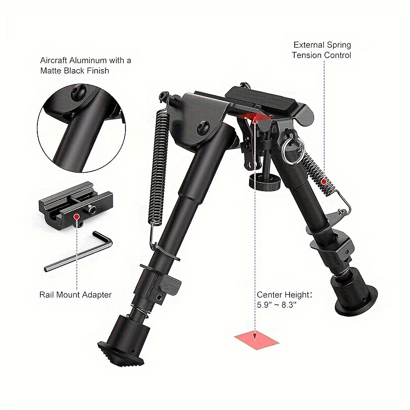 Lightweight Adjustable Rifle Bipod