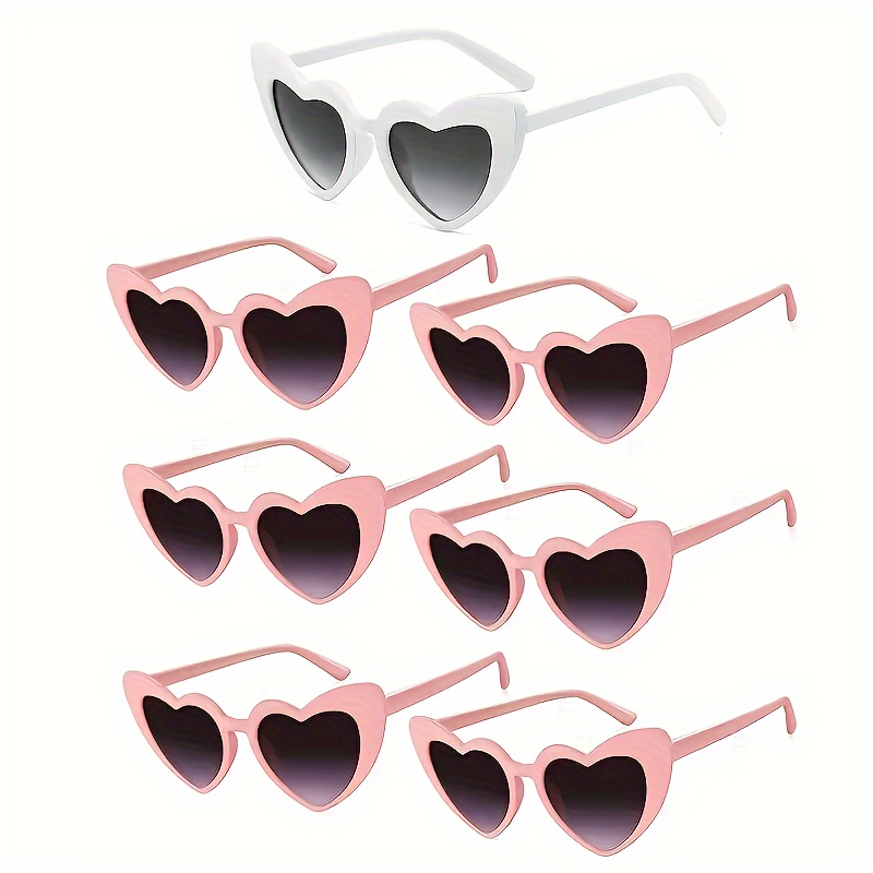 

7pcs Bridal Party Heart Fashion Glasses For Chic Wedding And Shower Props, Bridesmaid Gifts