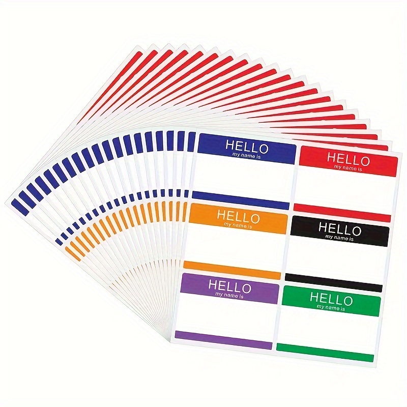 

120pcs/pack, 3.5*2.36in Name Sticker Hello My Name Is Adhesive Label Sticker, For Classroom Company Business Meeting