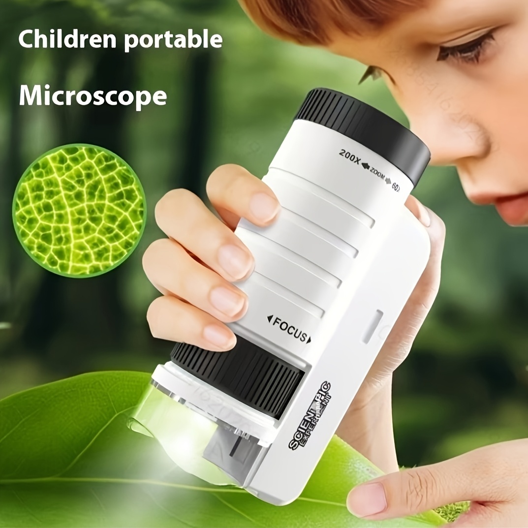 kids portable microscope with stand education tool pvc material school and home use ideal christmas thanksgiving gift educational toys Product details 2