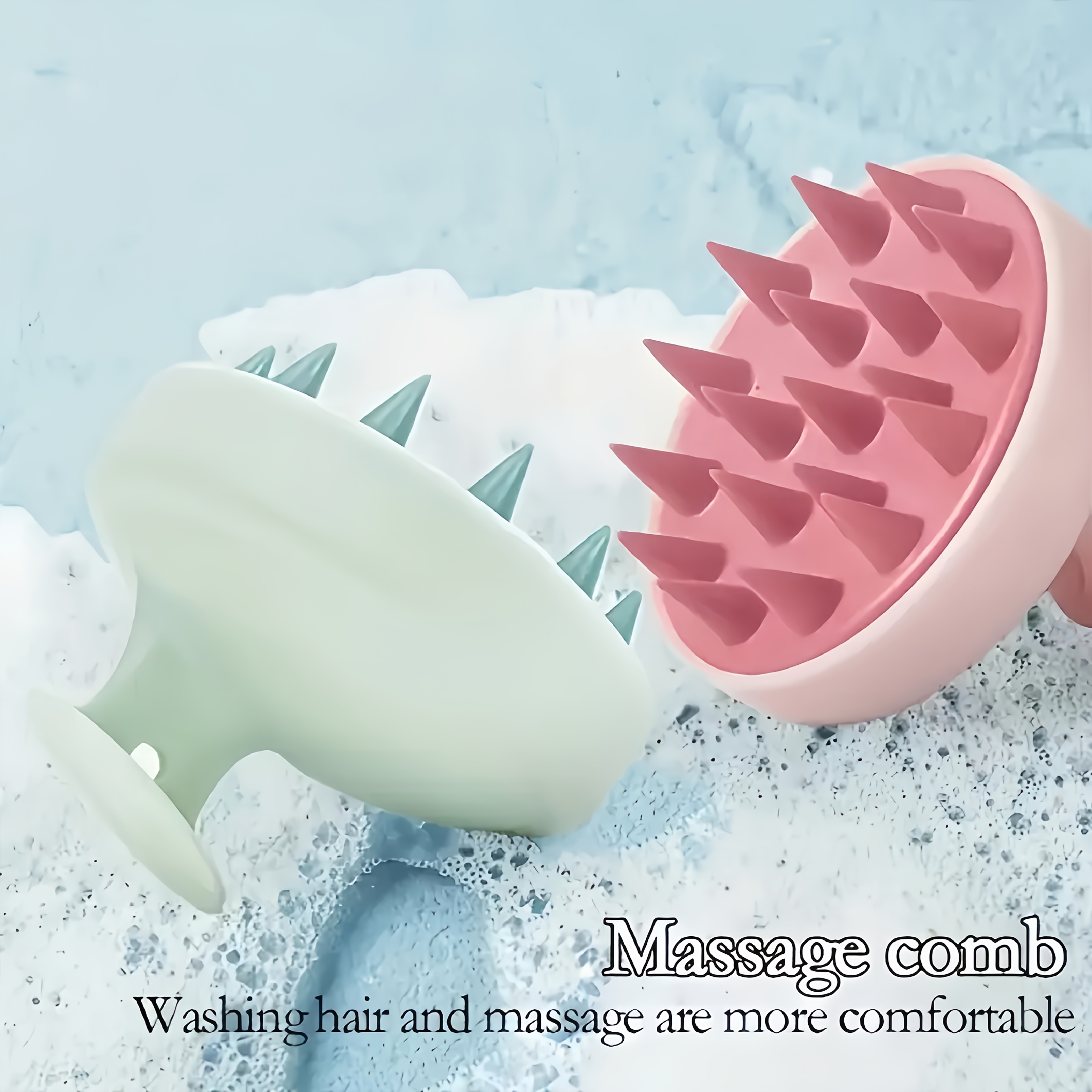 Masajeador Manual de Silicona para la Cabeza y Cepillo de Champú - Masajeador para el Cuero Cabelludo y Cuerpo con Peine de Ducha, Exfoliante Suave para la Eliminación de Células Muertas, Accesorio de Baño Higiénico Adecuado para Duchas/Baños, Dispositivo Duradero para el Cuidado del Cuero Cabelludo