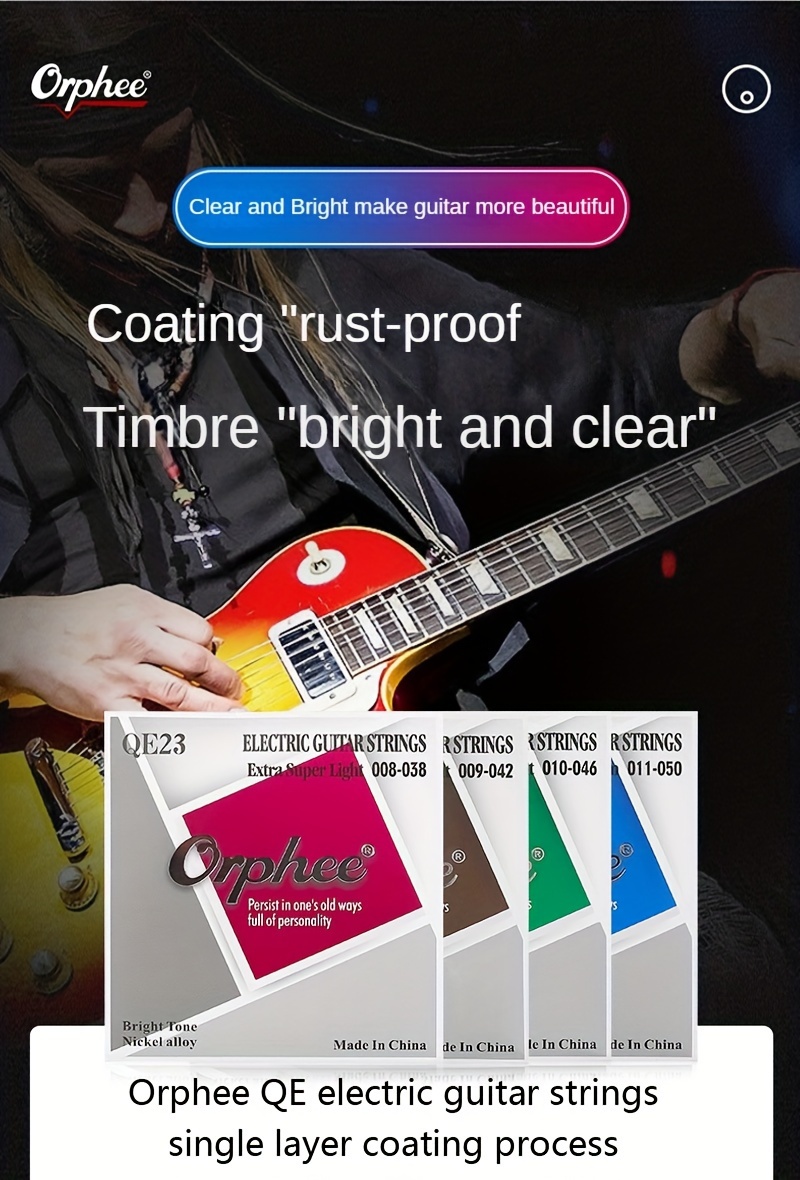 Strings Thick Fine Laminated Anti rust Electric Guitar Temu