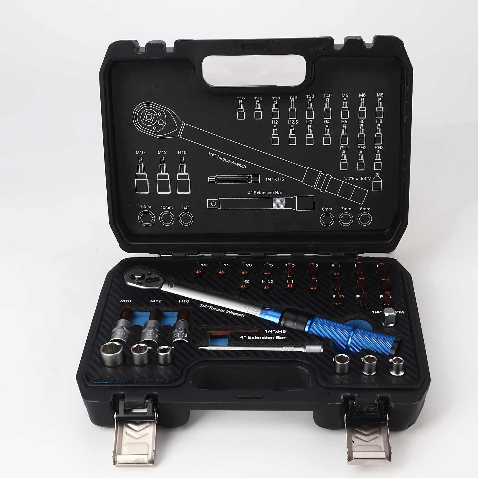 dzt 32pcs 1 4 torque wrench set 72 tooth chrome vanadium - Temu