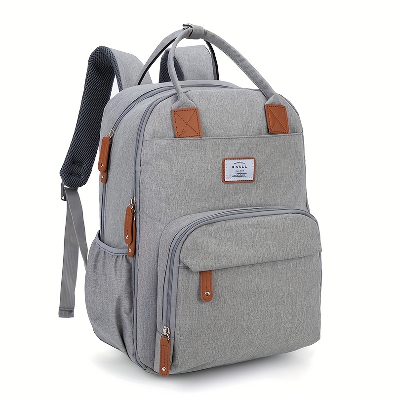 Image of Multifunctional Travel Backpack Diaper Bag Diaper Changing Bag, Large Capacity, Fashion Hand Carry Double Shoulder Mommy Bag