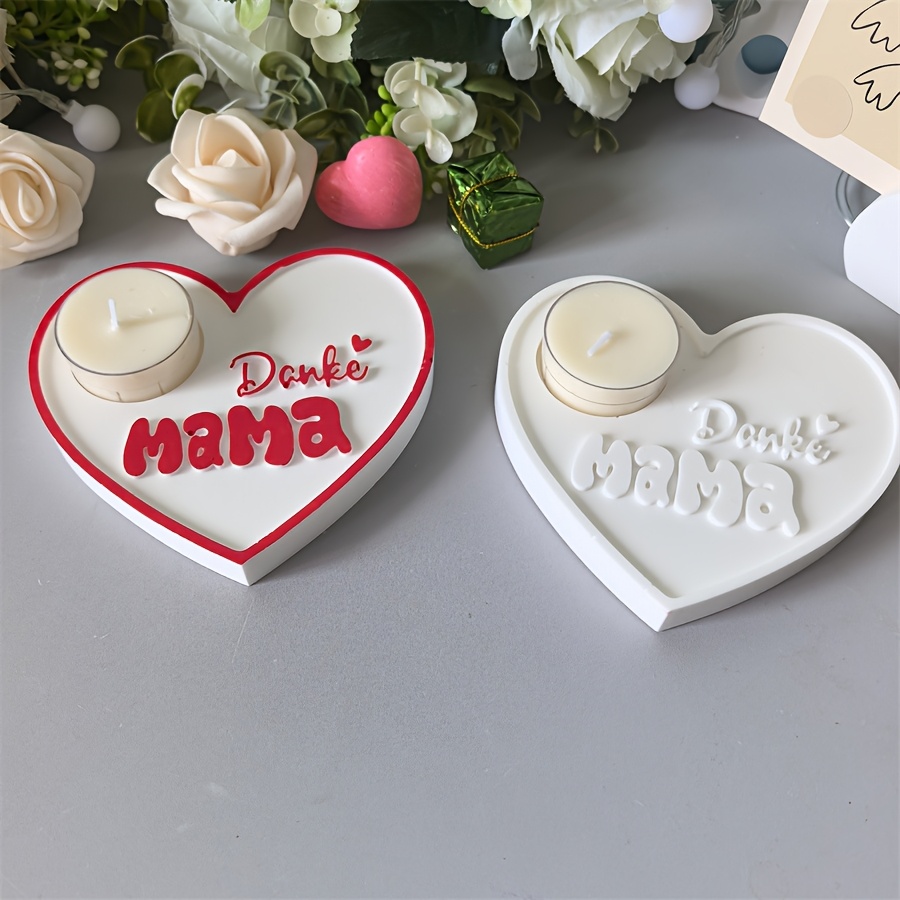Heart-shaped Tealight Candle Molds | Silicone Mama Decorative Molds For Mother's Day Gift
