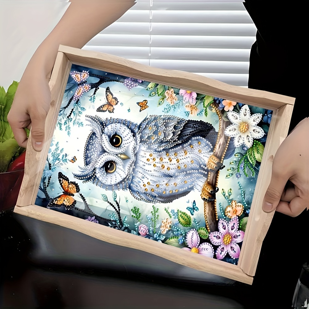 

Diy 5d Diamond Art Tray Cover Kit With Handle - Animal Theme, Irregular Diamond Shapes, Acrylic () Material