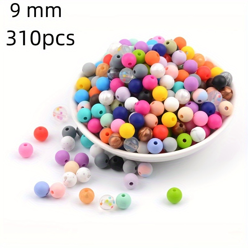 

310 Pcs 9mm Round Silicone Beads, Classic Color Loose Silicone Beads, Diy Keychain Bracelet Beaded Various Silicone Beaded Rope Pen Necklace Jewelry Making Crafts (31 Colors)