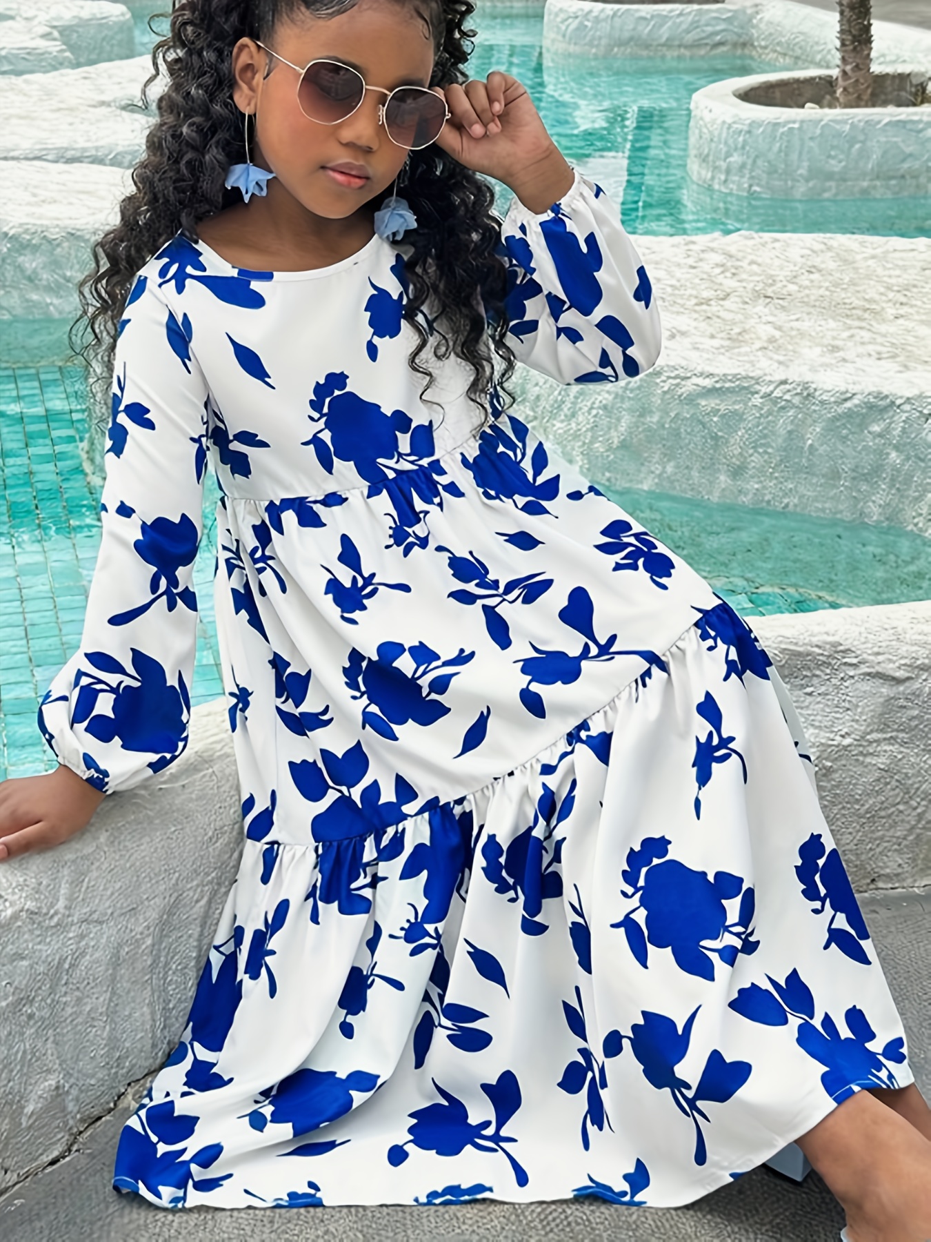 Kids Girls Casual Dress Summer Solid Color Fly Sleeves Back Bow Tie Dress Party Birthday School Tunic Dresses