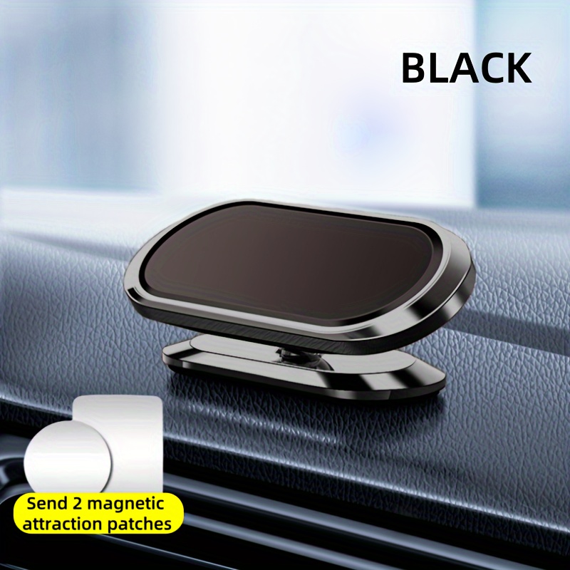 TEMU Soporte magnético para teléfono de coche, [imán N52 8 piezas] [imán superfuerte] [2 placas metálicas] Soporte para teléfono de salpicadero de