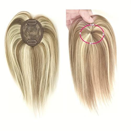 womens human per real p8 613 black dark brown light brown mixed colors 35 inch extension clip in wig piece for small to medium area thinning hair and hair loss
