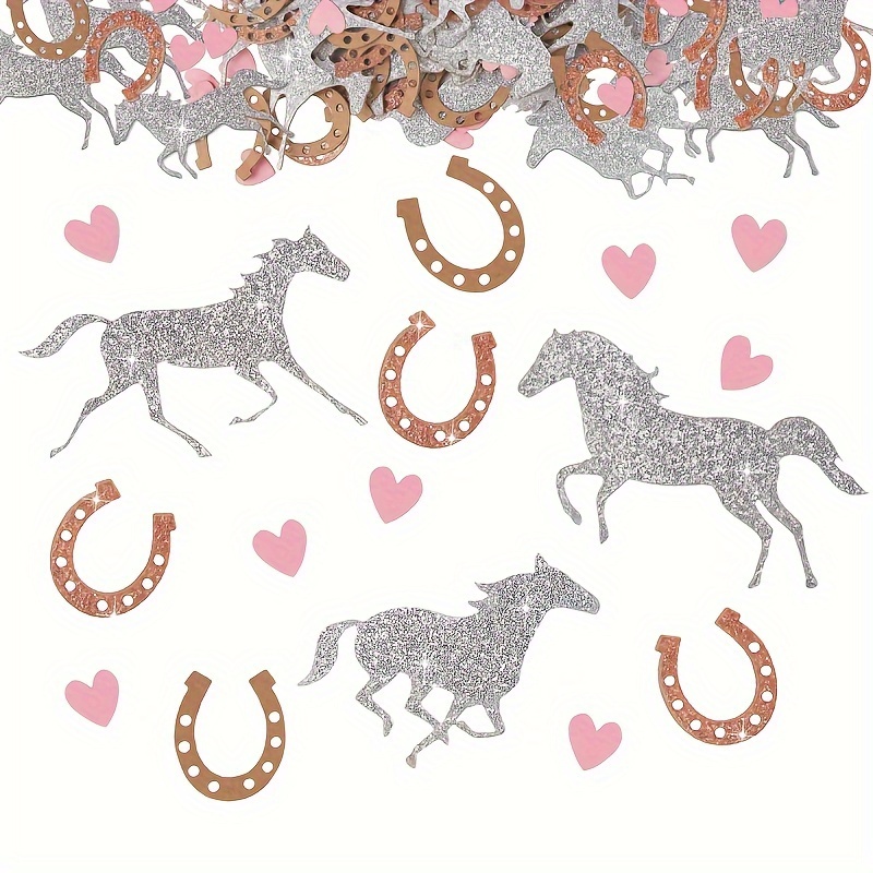 

100pcs Western Cowboy Theme Confetti - Birthday & Party Decorations, Includes Horseshoe & , Paper