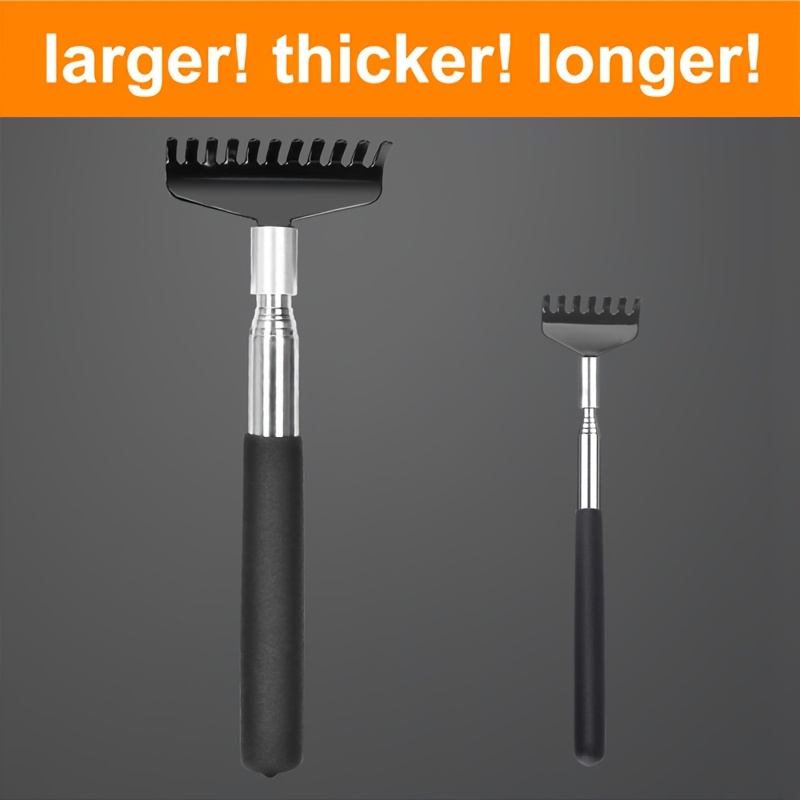 oversized portable extendable back scratcher stainless steel telescoping compact telescoping manual back scratcher muscle with gift bag Product details 4