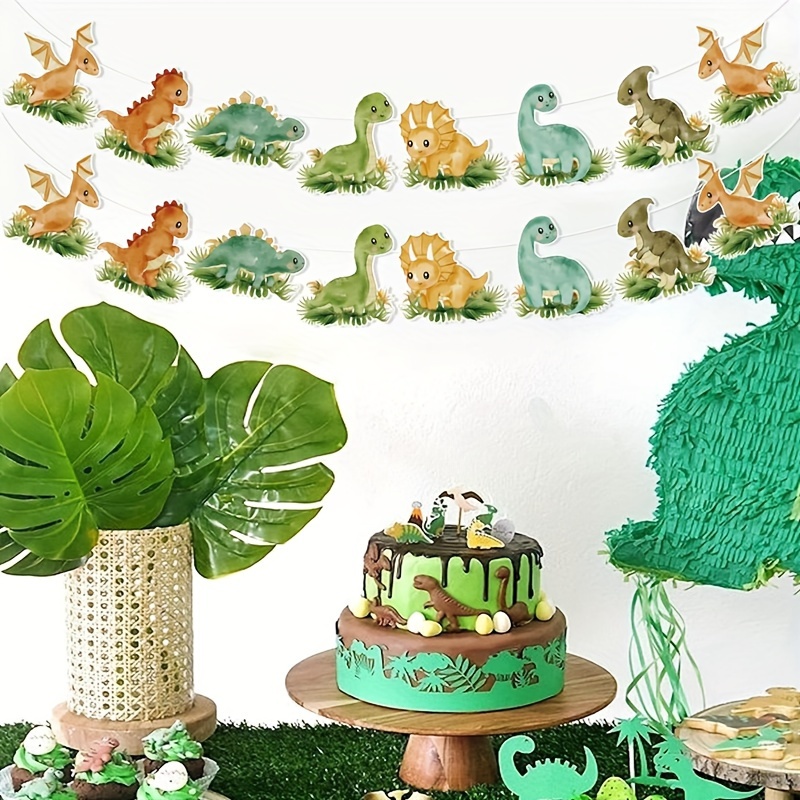 Dinosaur Happy Birthday Banner | Felt Jungle Theme Party Decor For Boys