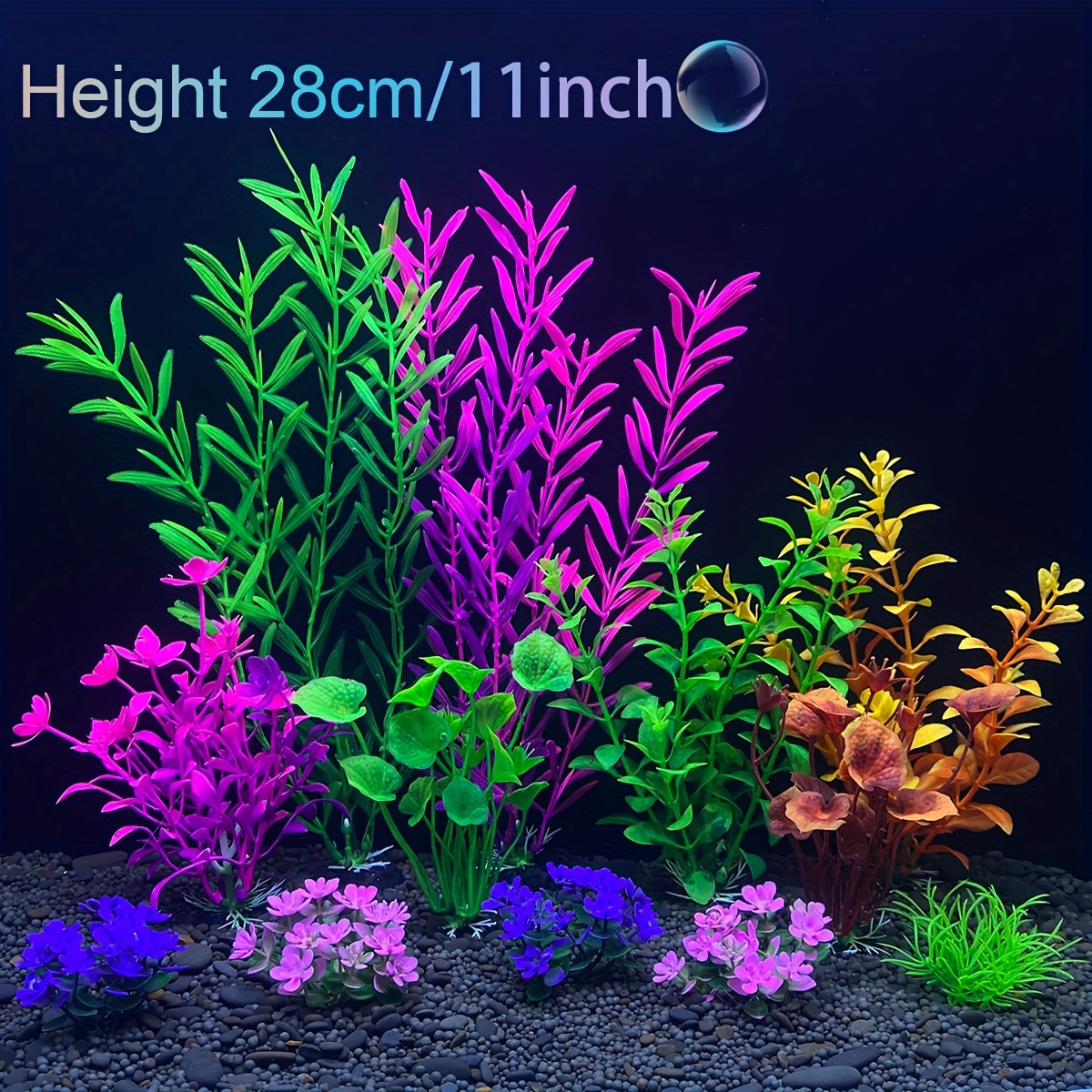 

12pcs Of Aquarium Plants, Colorful Artificial Plant Fish Tank Decoration Plastic Water Plants, Suitable For Home And Office Aquariums
