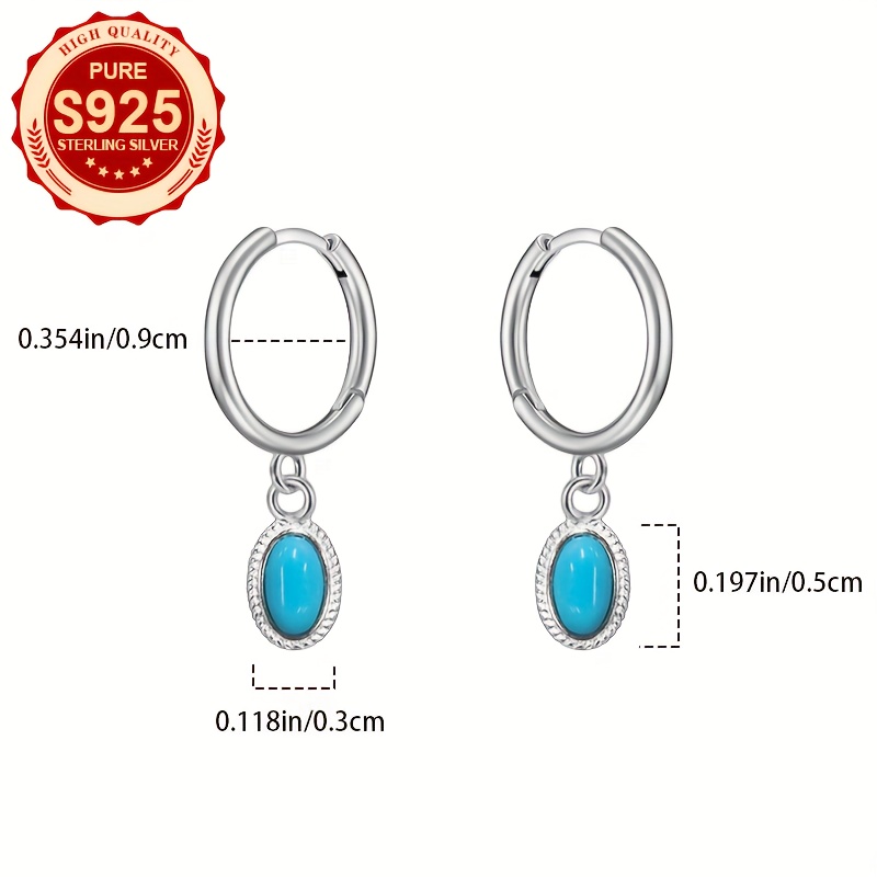 Women's Green Synthetic Malachite Pendant Earrings
