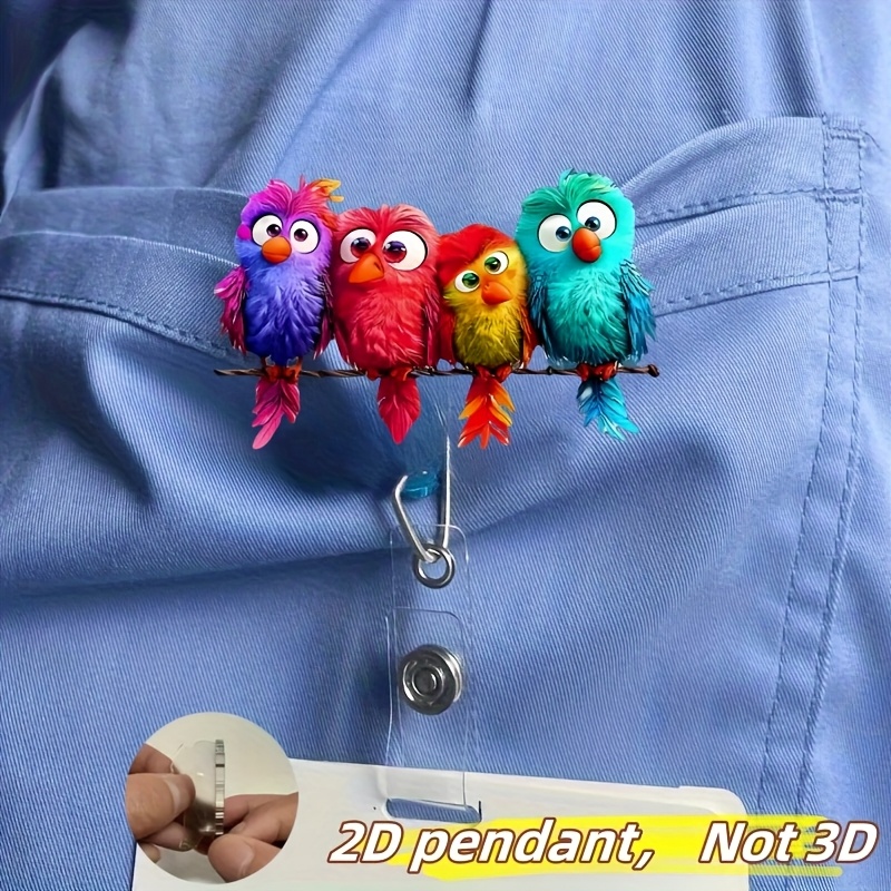 TEMU 2d Flat, A Cute On A Retractable Badge Reel With Clip - Suitable For Office, Students, Doctors, And Nurses, Acrylic Nurse Id Holder
