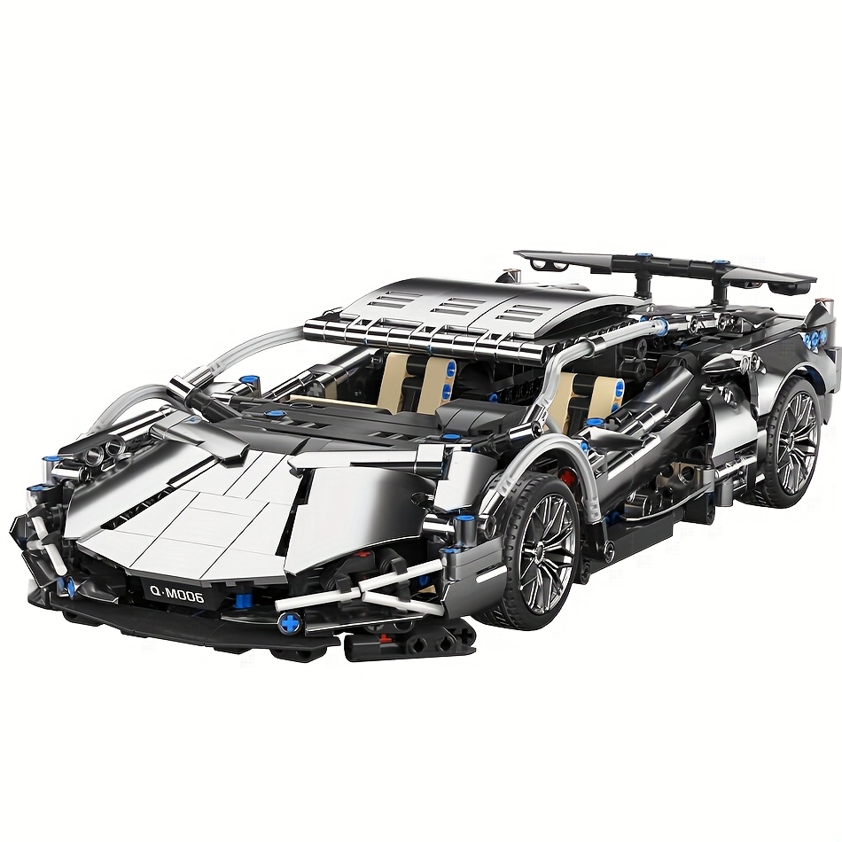 Image of 1000pcs, Silvery-colored Building Block Car , Easy To Assemble, Perfect Gift For Birthdays, Christmas, Halloween, Thanksgiving, New Year And Gatherings